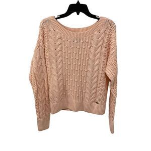 Abercrombie & Fitch Cable Knit Long Sleeve Sweater. Pink. Medium. Cute. Pastel